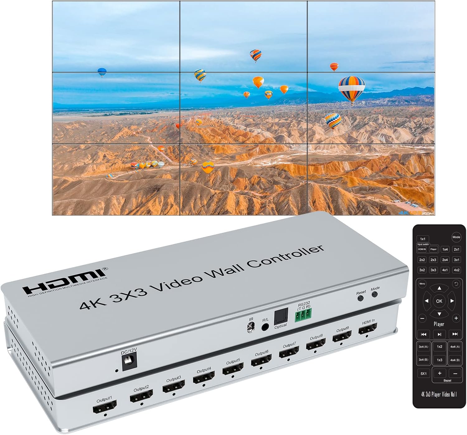 Home Cinema Wall Panels - 4K 3x3 HDMI Video Wall Controller