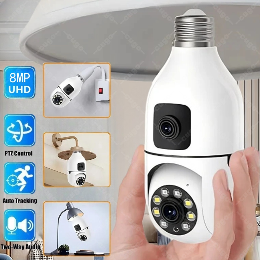 Home Cinema Wall Panels - E27 Bulb Surveillance Security Camera 8MP