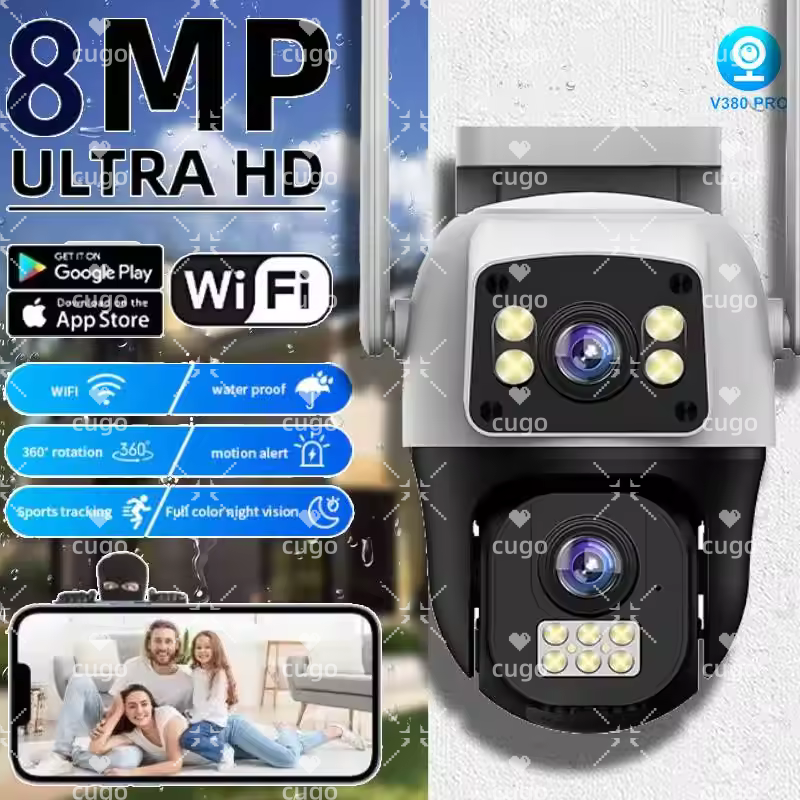 Home Cinema Wall Panels - 8MP 4K WIFI IP Camera PTZ