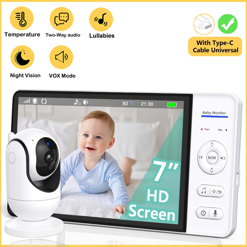Home Cinema Wireless - No WiFi 7 Inch Baby Monitor
