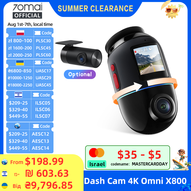 Home Cinema Blu Ray Sony - 70mai Dash Cam 4K Omni X800