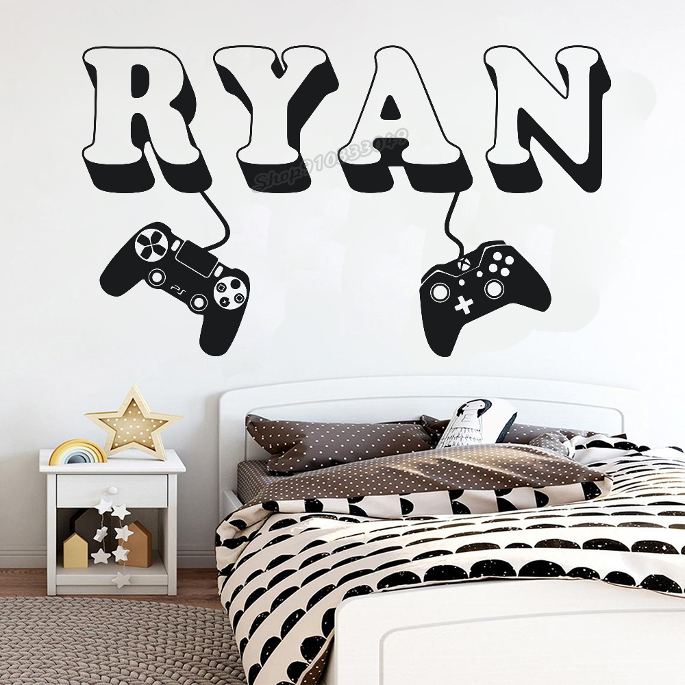 Home Cinema Wall Panels - Gamer wall Sticker Custom Name Controller