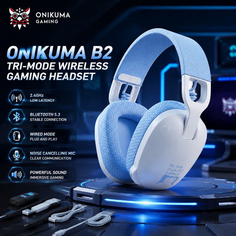 Home Cinema Headphones - Onikuma B2 Gaming Headphones Tri Mode