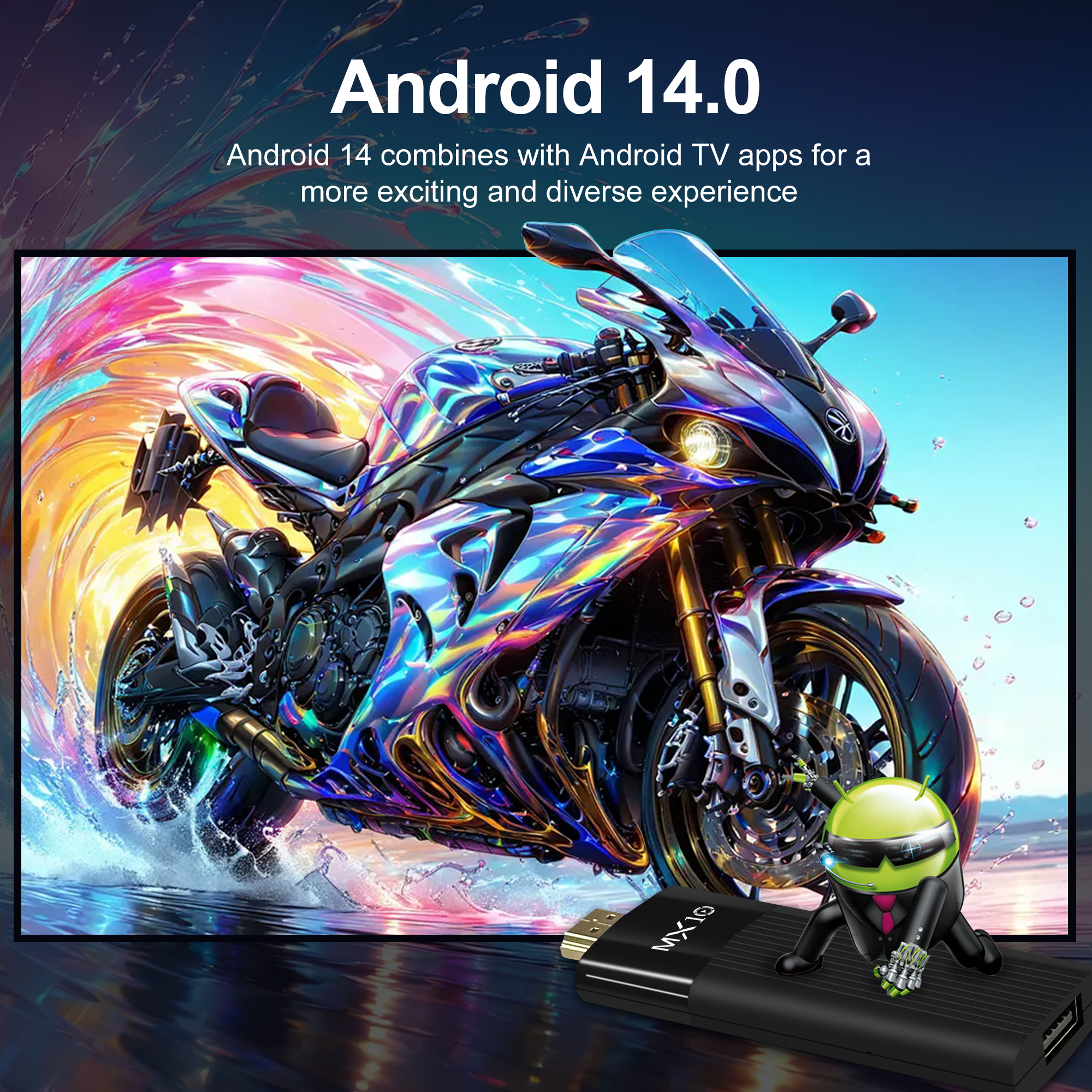 Versión en vivo de Android 14  - огляд і ціна 4K Media Player