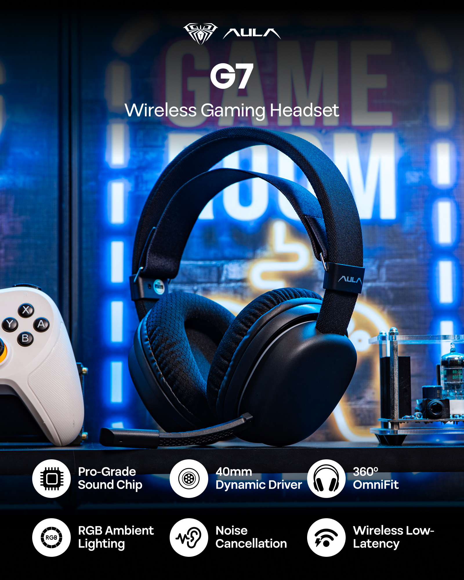 AULA G7 Wired/BT/2.4GHz Wirele - огляд і ціна Home Cinema Headphones
