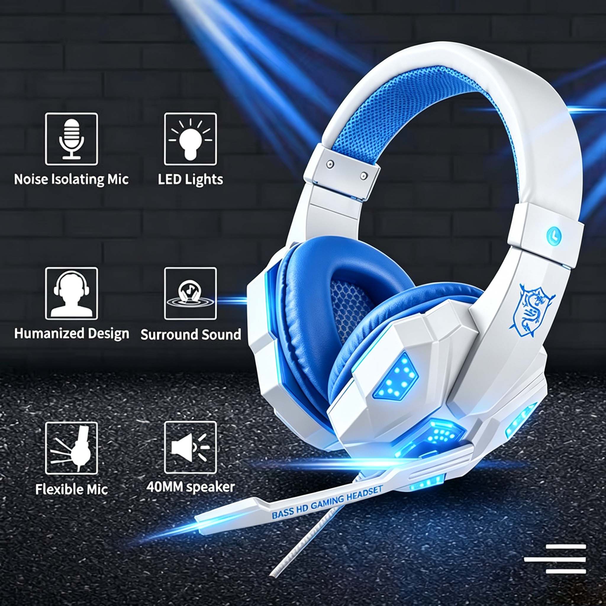 RGB LED Light Gaming Headsets  - огляд і ціна Home Cinema Headphones