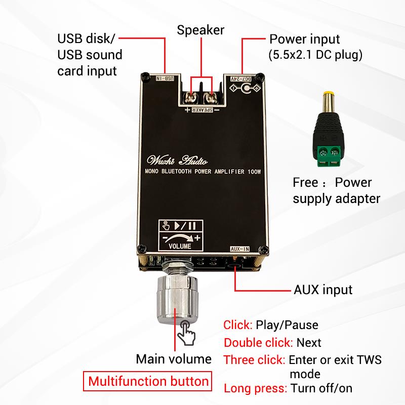 Bluetooth 5.1 TPA3116 D2 Mono  - огляд і ціна Home Cinema Wireless