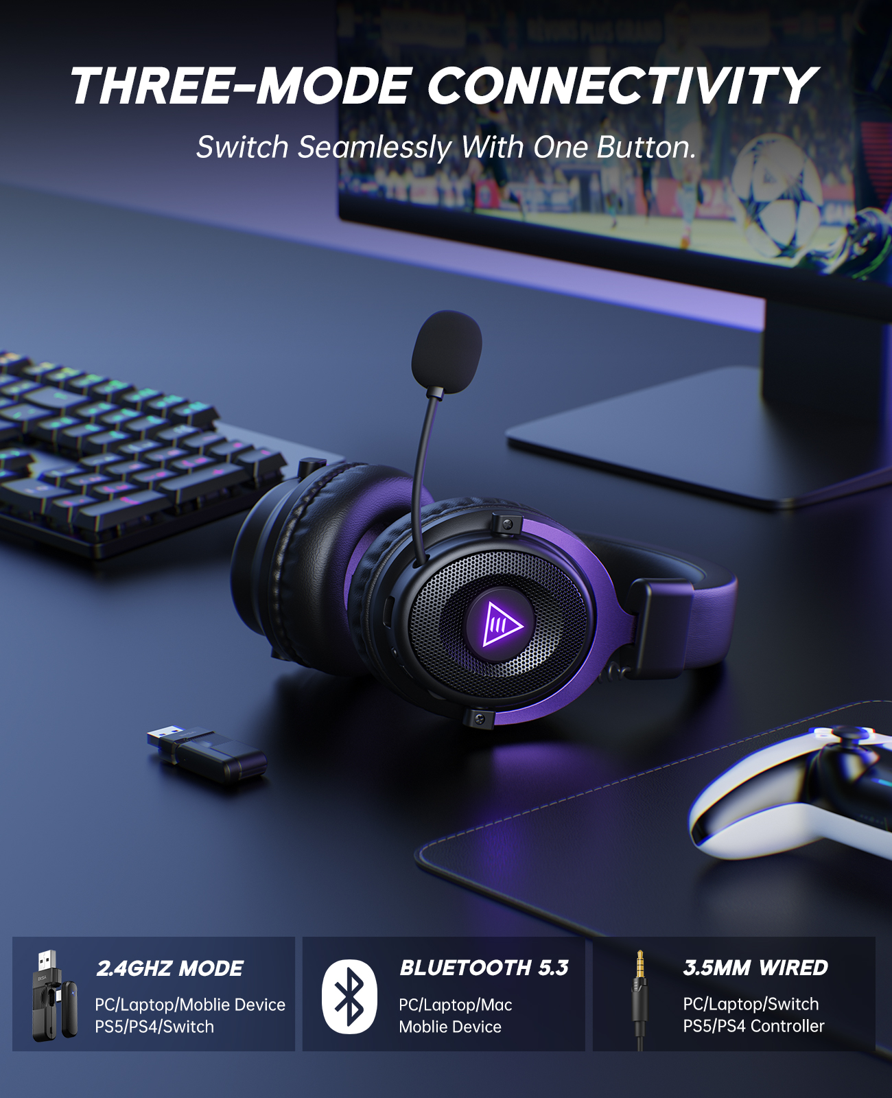 EKSA E900 WT 2.4GHz Wireless H - огляд і ціна Home Cinema Headphones